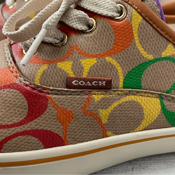 COACH Citysole Skate Pride Collection Rainbow Signature Canvas Low Top Sneakers - Picture 4 of 11